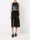 sequin embroidery cropped blouse