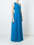 one-shoulder pleated gown