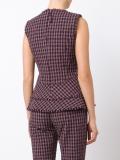 plaid V-neck blouse