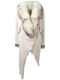 embellished cuffs mid coat