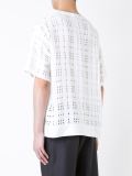 woven check T-shirt