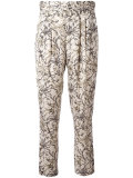 floral print cropped trousers