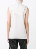 lace neckline bib blouse