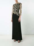 embellished gold-tone floral gown