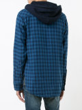 checked buttoned hoodie