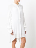 gathered longsleeves shirt dress