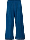 lace trim cropped trousers