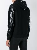 patch detailing hooded bomber jacket