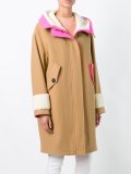 hooded shearling cuff coat