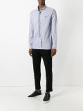 concealed fastening striped shirt