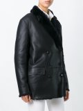 double breasted shearling peacoat
