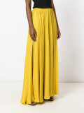 pleated slit maxi skirt 