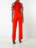 ruffled cold shoulder jumpsuit 