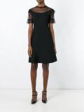 sheer panel flared dress