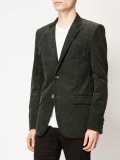 notched lapel ribbed blazer