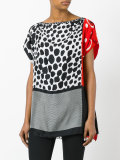 multi-print blouse