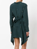 handkerchief hem wrap dress