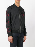 bomber jacket with skull embroidery
