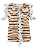 stripe ruffled blouse