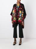 floral intarsia knitted poncho