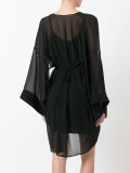 flared sleeves sheer dress