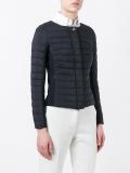 collarless zipped padded jacket