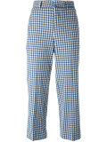 gingham check cropped trousers