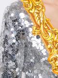 long sleeve sequin mirror dress