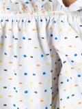polka dots off-shoulders blouse