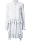 striped ruffle detail tunic top