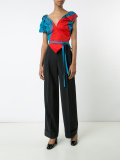 asymmetric sleeves cropped blouse