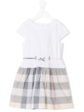 checkered hem short-sleeved dress
