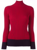 ribbed two tone turtleneck jumper