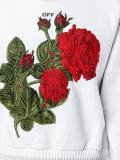 rose-embroidered sweatshirt