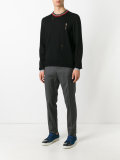 distressed crew neck jumper
