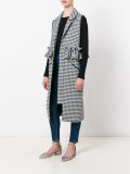 checked ruffle-trimmed gilet