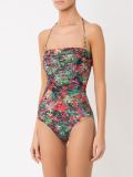 floral print strapless swimsuit