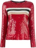 striped sequinned T-shirt