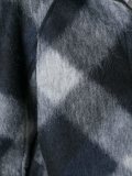 faux fur collar check jacket 