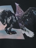 winged horse print hoodie