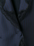 lace trim pinstriped blazer