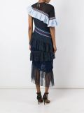 'Octave' embroidered ruffle dress
