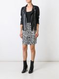 leopard print mini skirt