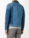 two-tone zipped denim jacket