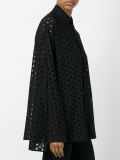 bell sleeve perforated shirt 