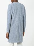 cut-off pattern collarless coat