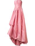 draped strapless gown
