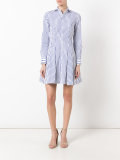 striped flared shirt dress