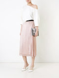 pleated midi skirt