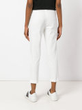 contrast trim straight trousers 